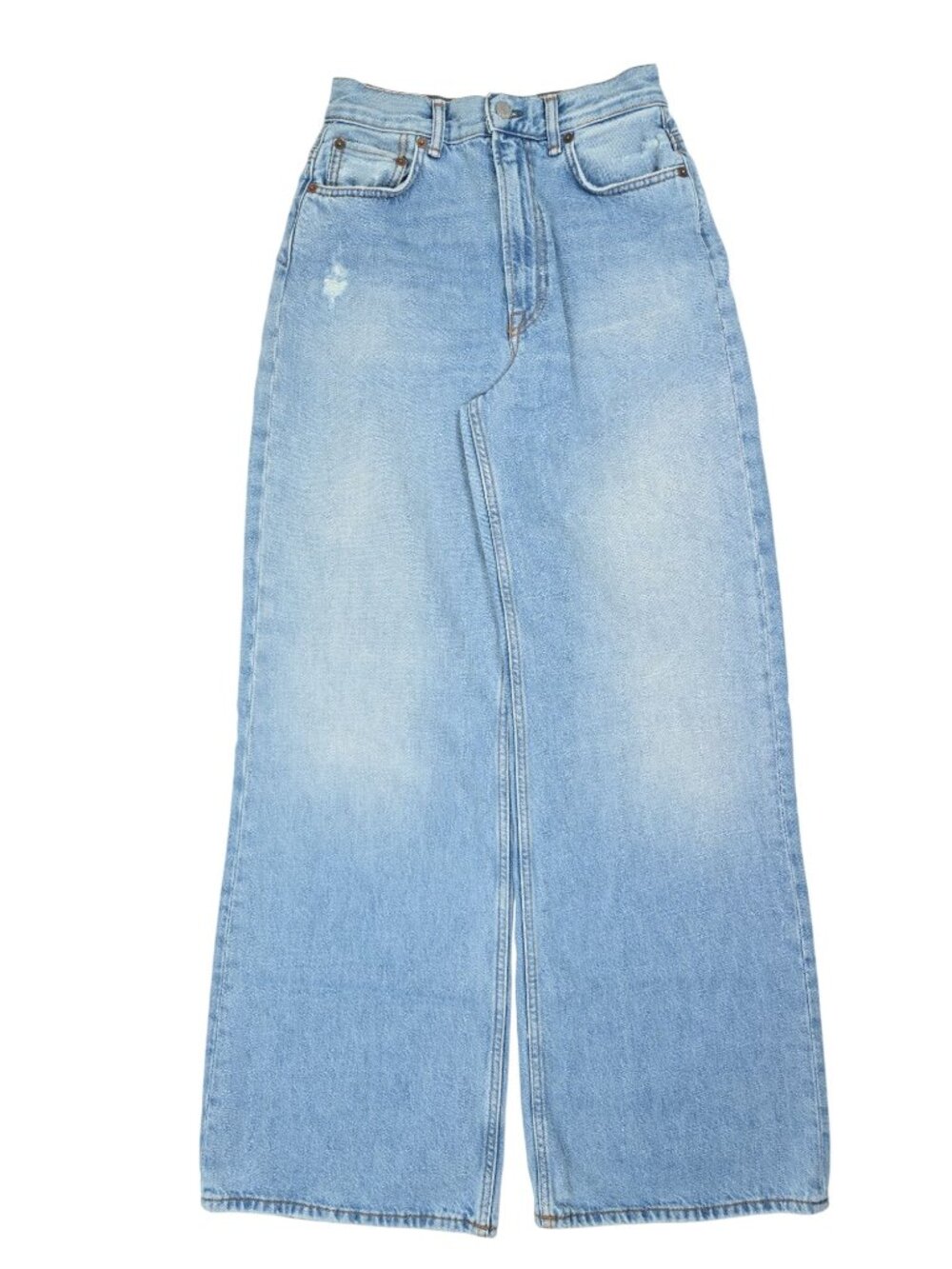 Acne Studios Regular Fit High Waist Straight Jeans in Light Vintage Wash